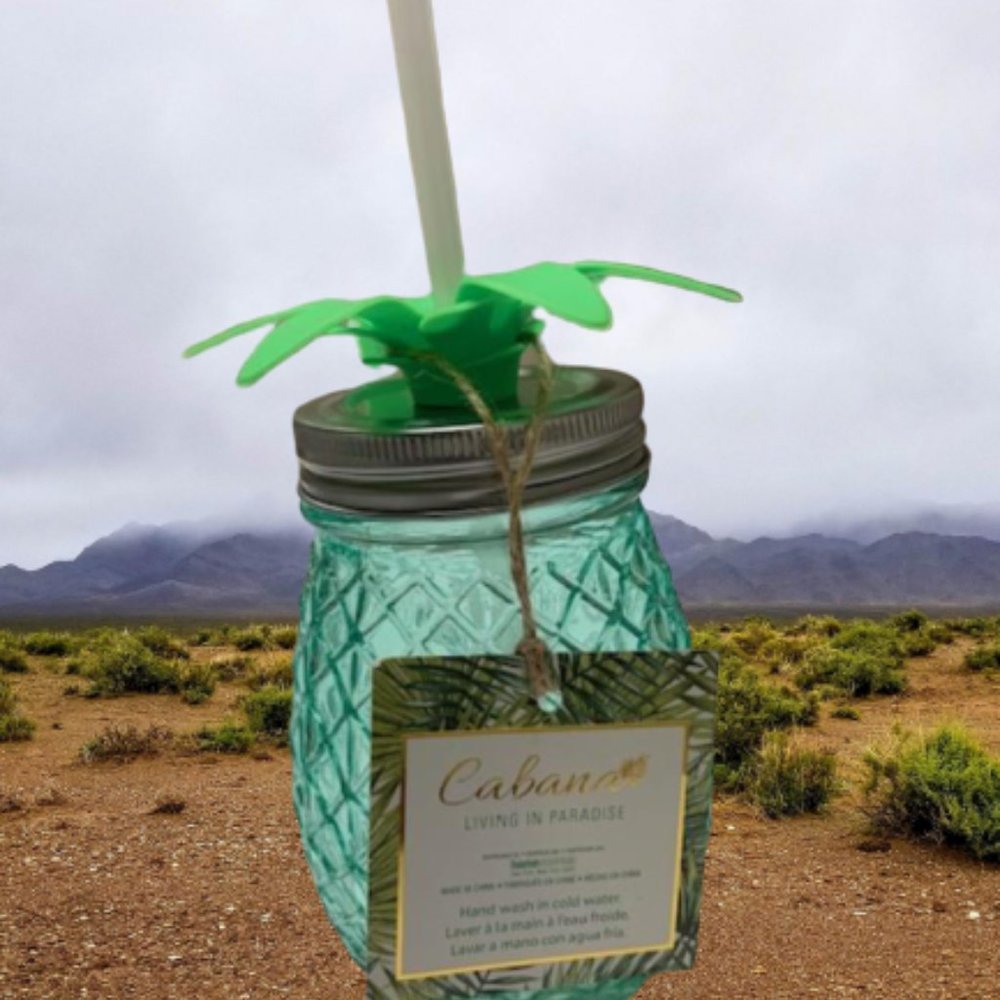 Cabana living in paradise Sipper green tumbler